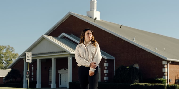 Stephanie Davis stands outside the Refuge Church of the Assemblies of God
