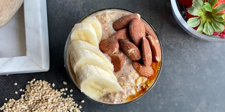 Overnight steel-cut oats look better than they taste.