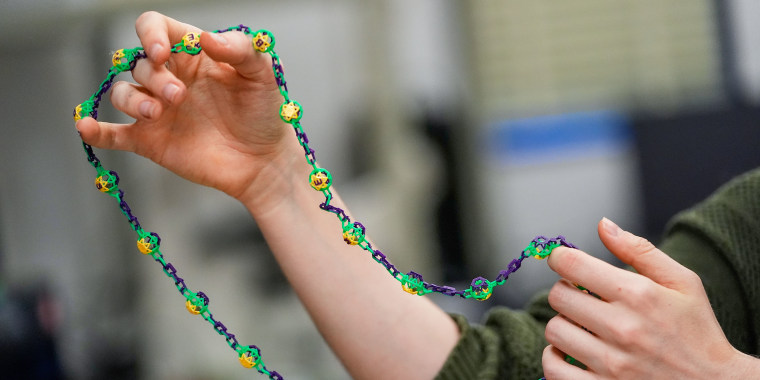 Biodegradable Mardi Gras Beads.