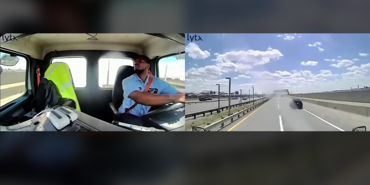 Graban impacto a camión por un avión en Nueva Jersey