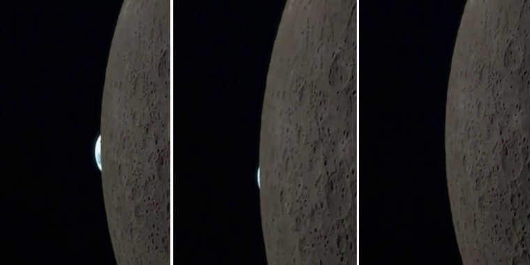 Artemis II: Vea a la Tierra ocultándose detrás de la Luna