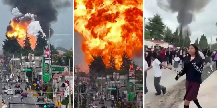 Mire el momento de la explosión de cinco pipas de gas en Puebla, México