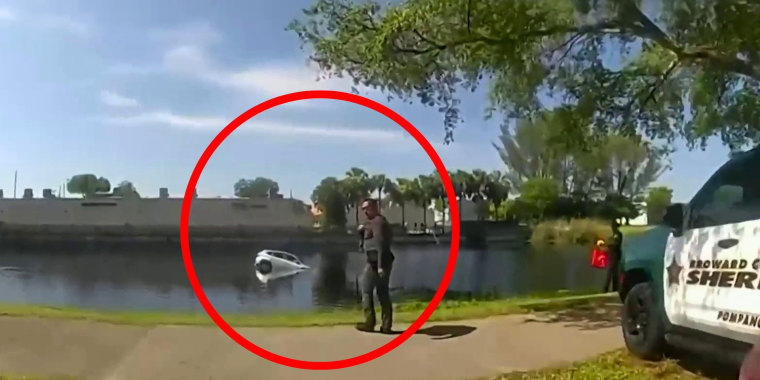 Vea el rescate de una mujer que cayó con su auto en un canal