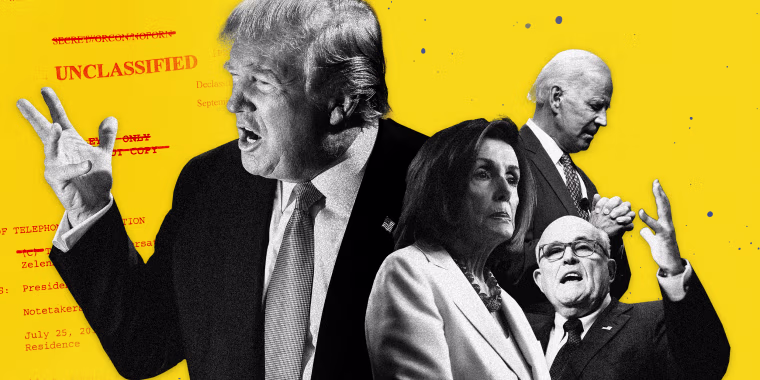 Image: President Donald Trump is facing allegations that he tried to strong-arm a foreign leader into launching an investigation that might hurt Democratic contender Joe Biden. In response, House Speaker Nancy Pelosi endorsed impeachment proceedings.
