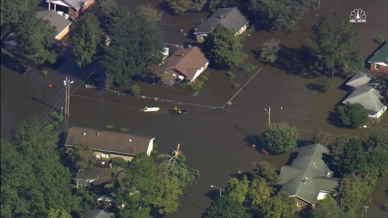 Aerial Footage Shows Extensive North Carolina Flooding