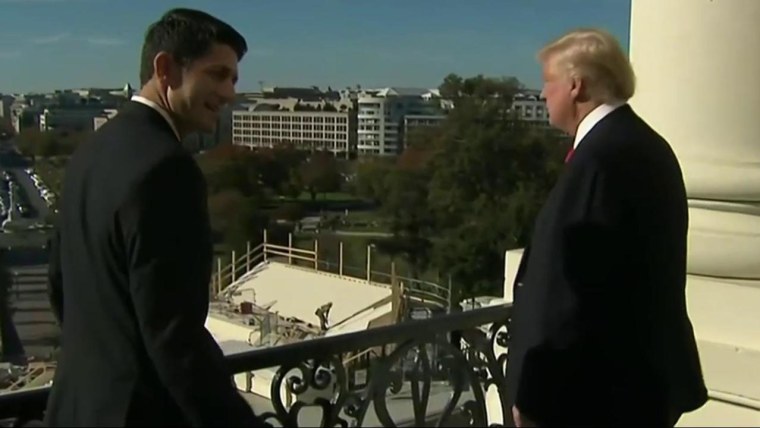 Ryan, Trump Look Out Over Washington From Speaker's Balcony