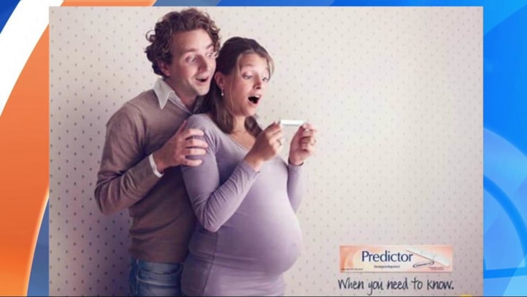 In funny pregnancy kit ad, woman appears to be using product too late