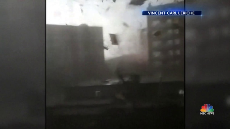 Dramatic video inside of a tornado as it touches down in Canada