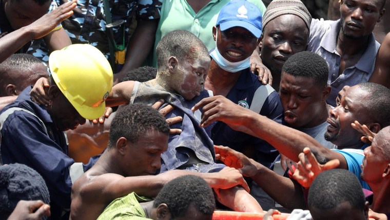 Children rescued from collapsed school in Lagos, Nigeria