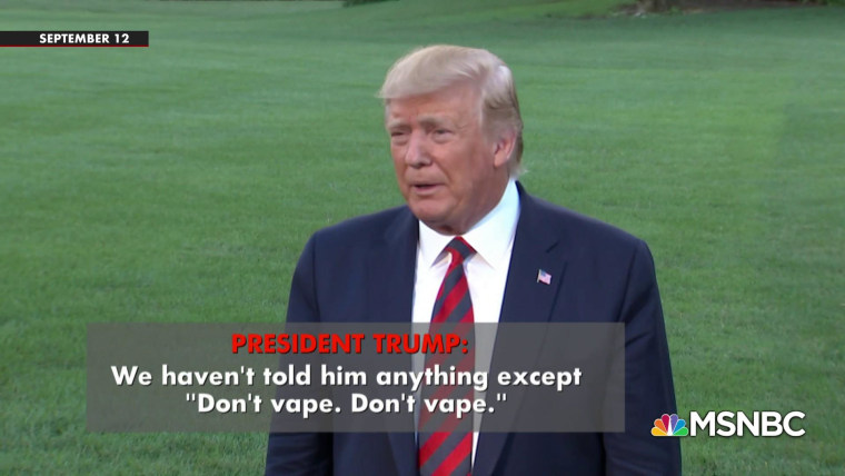 President Trump Calls For Ban On E-cigarette Flavors