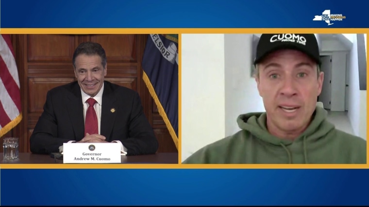 Watch Chris Cuomo joins brother Andrew s news conference via video chat