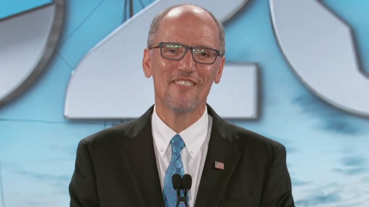 US Secretary of Labor Thomas Perez wearing a Washington Nationals