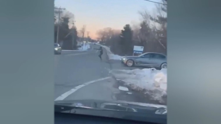 Video shows dramatic road rage incident and shootout in Massachusetts