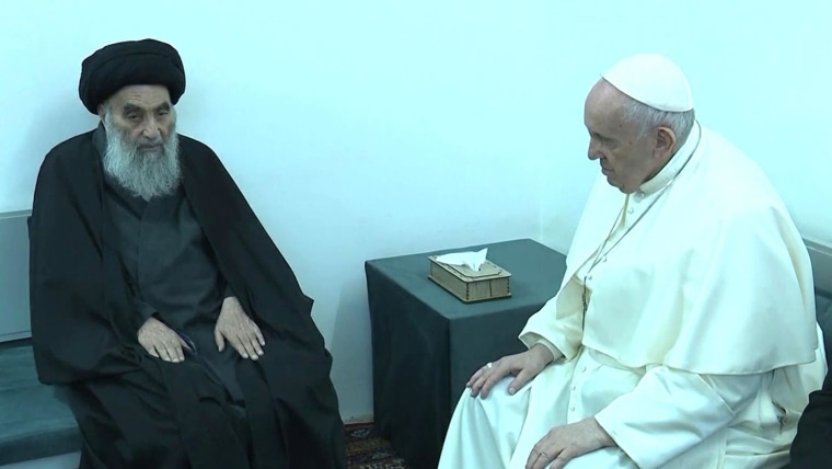 Pope Francis holds historic meeting with Shiite cleric in Iraq, visits ...
