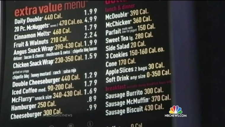 FDA Changes Rules to Add Calorie Counts to Menus