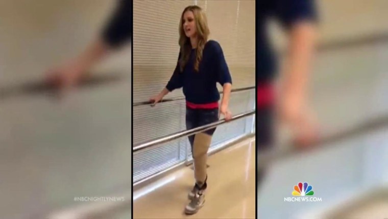 Boston Marathon Bombing Victim Takes First Steps