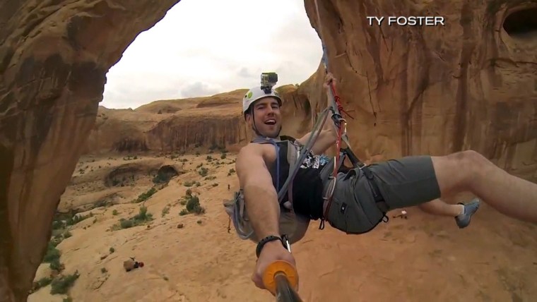 Daredevils Swing From Utah Arches Has The Stunt Gone Too Far