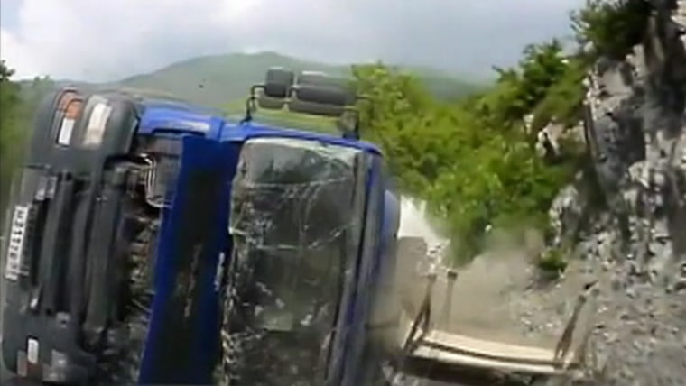 Horrifying truck crash caught on camera