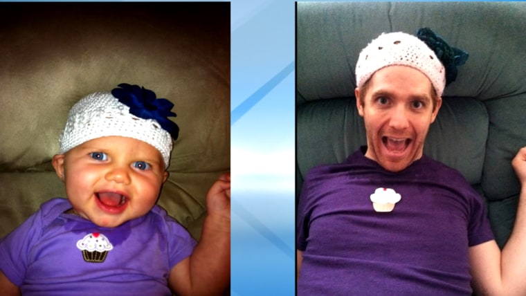 Wacky or weird? Adult actor re-creates baby pics