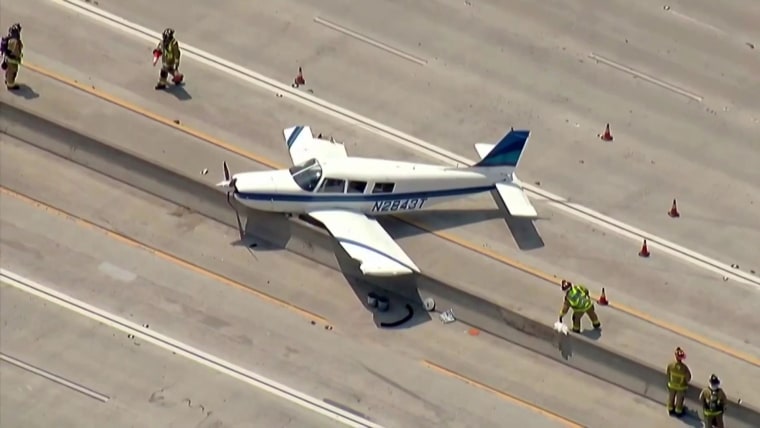 Watch Small plane makes emergency landing on California freeway