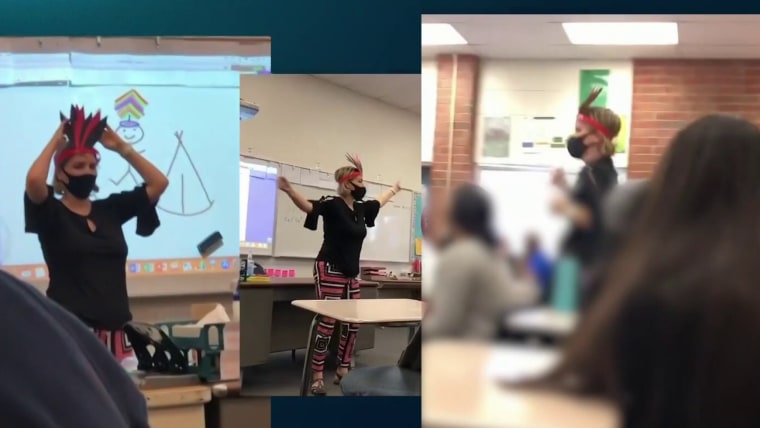 california teacher mocks native american