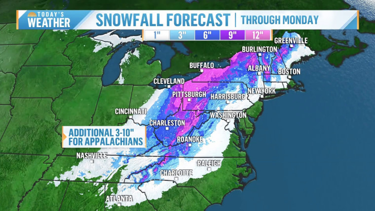 East Coast Snow Storm Map Severe Snow And Rare Ice Storm Expected To Hit The East Coast