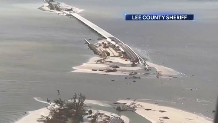 Sanibel Island cut off from mainland Florida due to Hurricane Ian