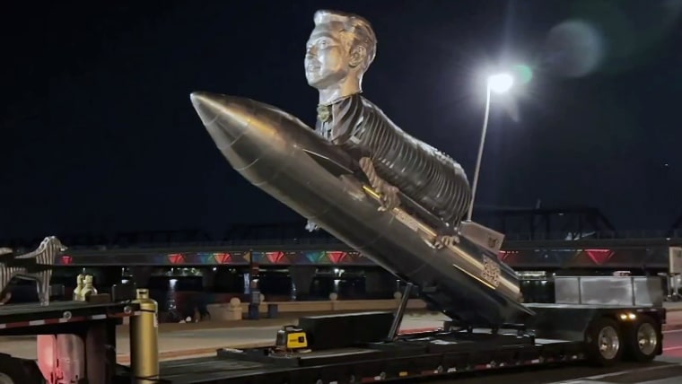 Cryptocurrency company builds bizarre monument of Elon Musk
