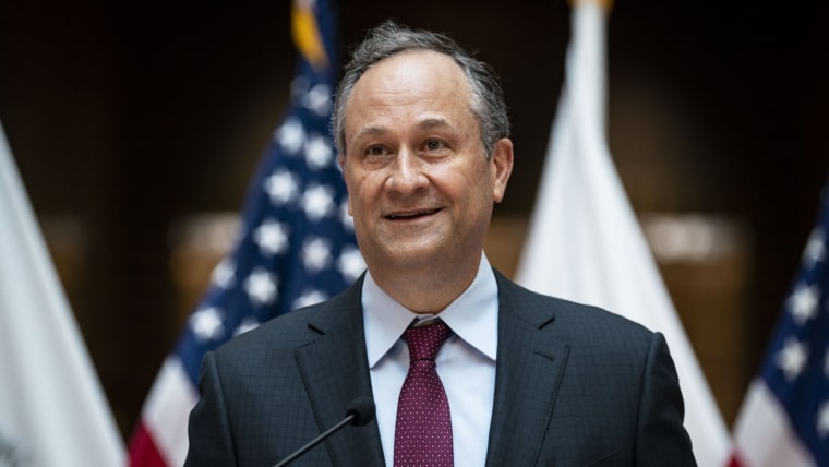 Second gentleman Doug Emhoff hosts roundtable combatting antisemitism
