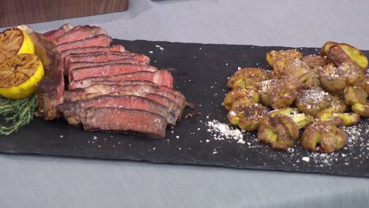 5-ingredient ribeye steak with smashed potatoes: Get the recipe
