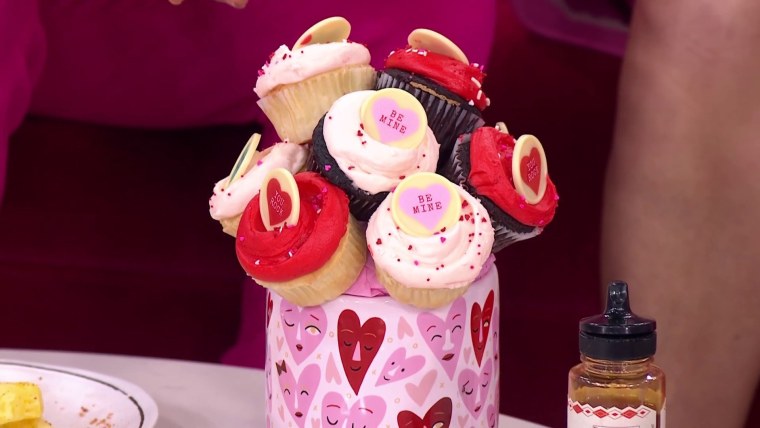  Valentine Cupcake Hearts Pink Pajama Pants for Women