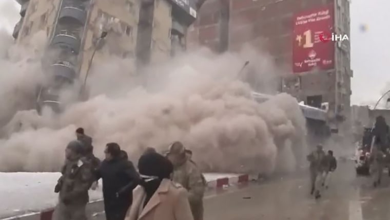 Video shows building collapse in Turkey after 7.8 magnitude earthquake
