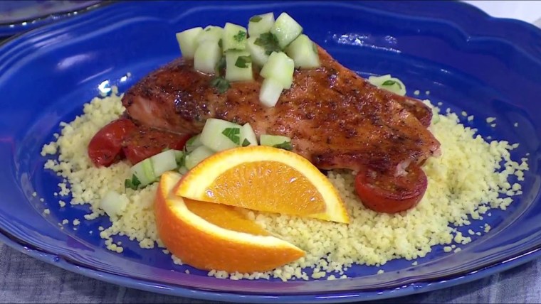 Citrus honey jerk salmon with cucumber salad: Get the recipe!