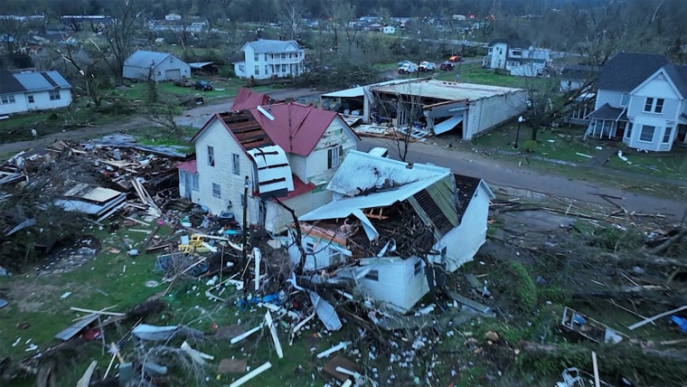 Watch: Drone footage shows extensive damage after Missouri tornado