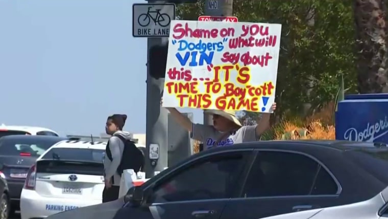 Thousands protest Dodgers' Pride Night event honoring LGBTQ 'nun' group