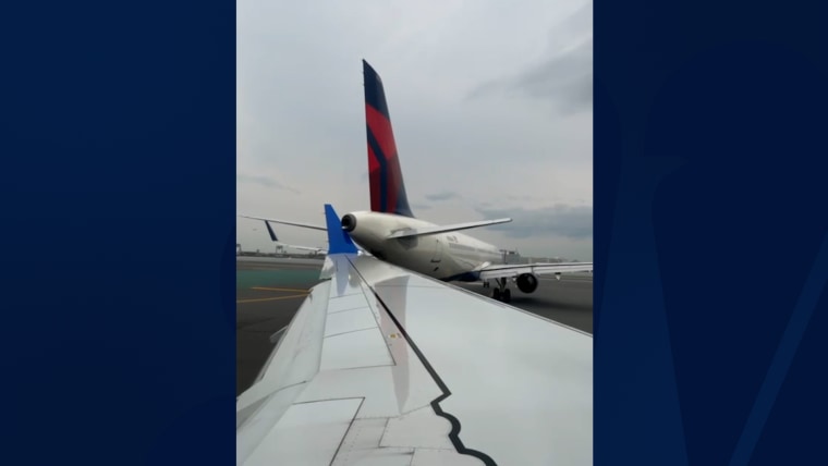 Watch Delta and United planes bump at Boston airport