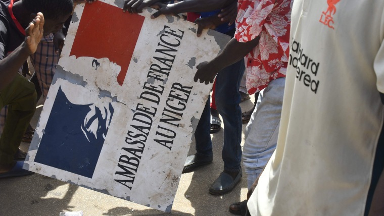 Protesters attack French embassy in Niger as West African governments  threaten coup leaders