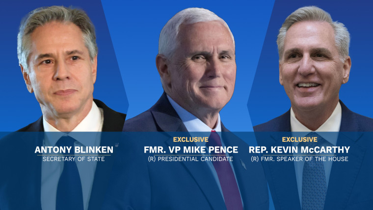 Oct. 22 — Sec. Antony Blinken, Rep. Kevin McCarthy and fmr. VP Mike Pence