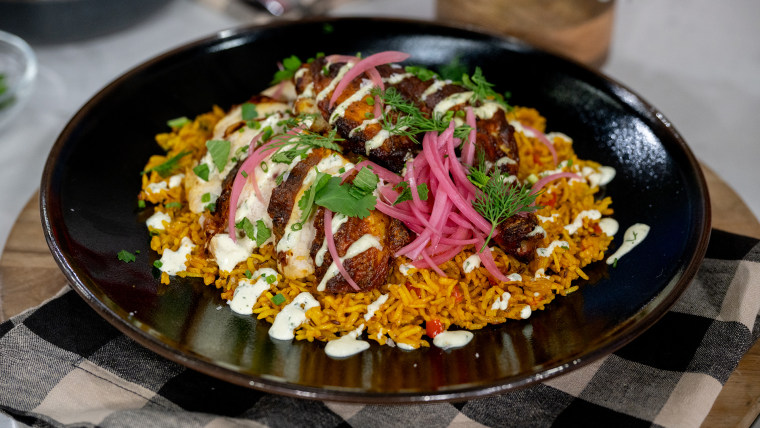 Shawarma-roasted chicken over turmeric rice: Get the recipe! - TODAY