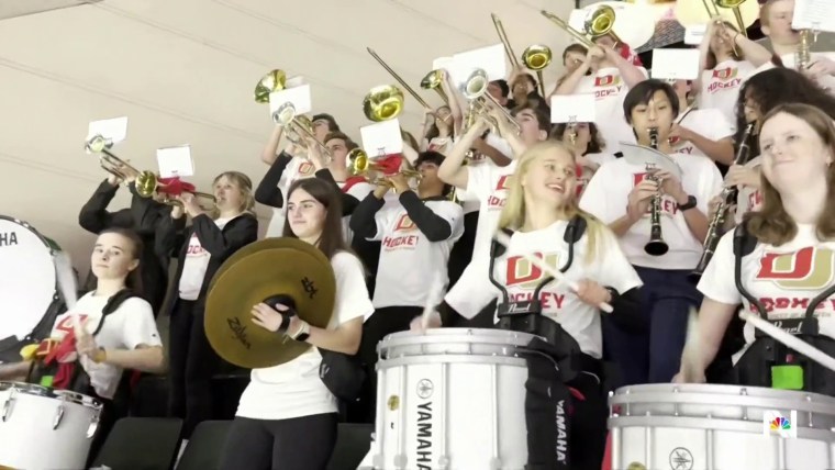 How a high school pep band played the University of Denver’s men’s hockey team to an NCAA victory