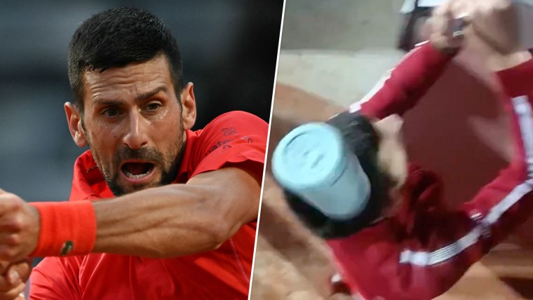 Novak Djokovic Hit by Water Bottle at Italian Open