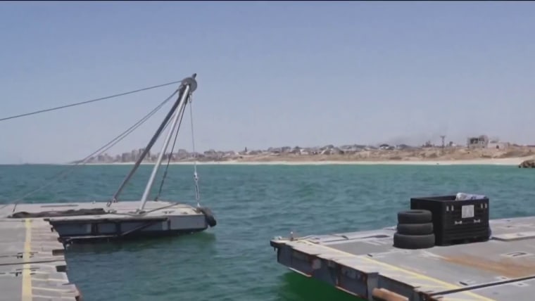Food aid is delivered via U.S. pier in Gaza for the first time since June 9