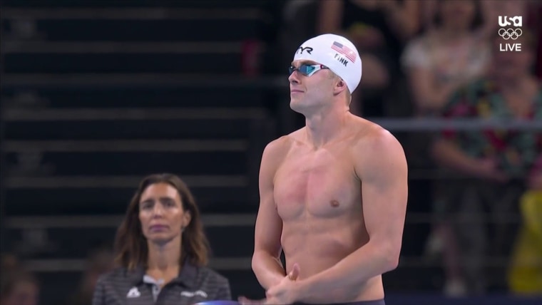 U.S. swimmer Nic Fink scores 2nd place in Olympic Breaststroke heat race