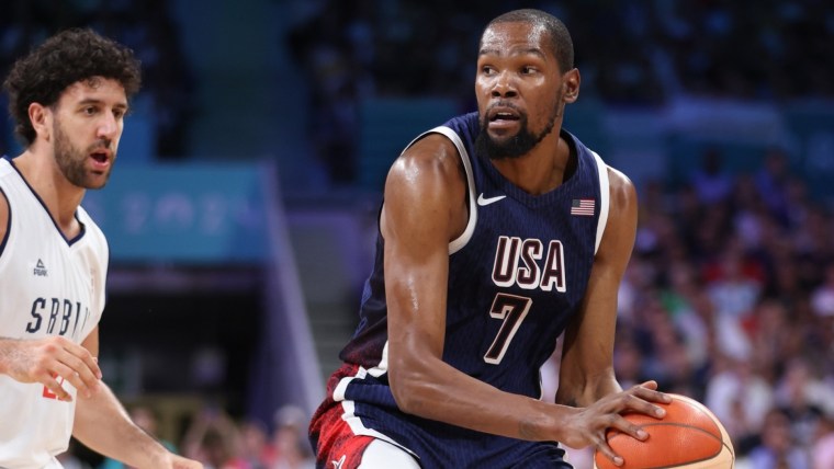 Durant continues impeccable shooting in U.S. men’s basketball opener versus Serbia