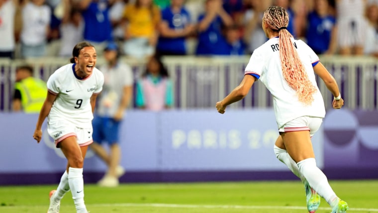 Rodman scores USA's first goal at Paris Olympics with flair