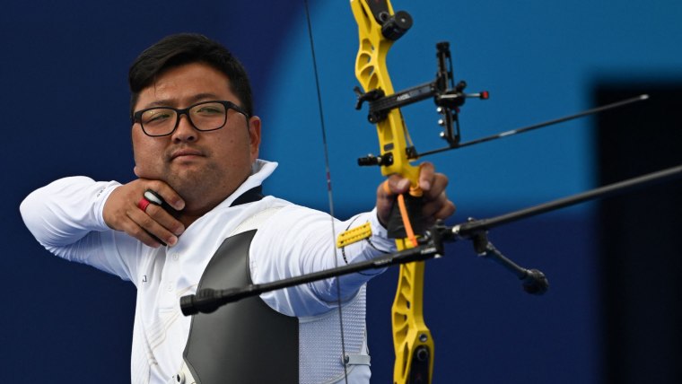 Kim Woojin outlasts Ellison, wins gold in men's archery