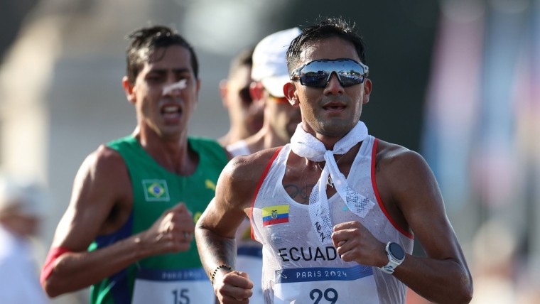 Ecuador's Brian Pintado walks to Olympic victory