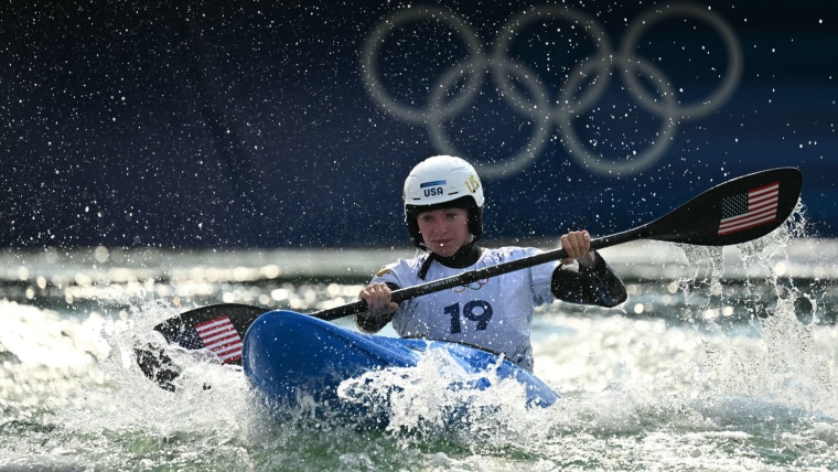 American Evy Leibfarth goes sixth in kayak cross time trials