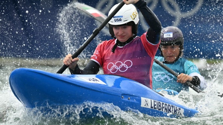 Evy Leibfarth wins her first race in Olympic kayak cross
