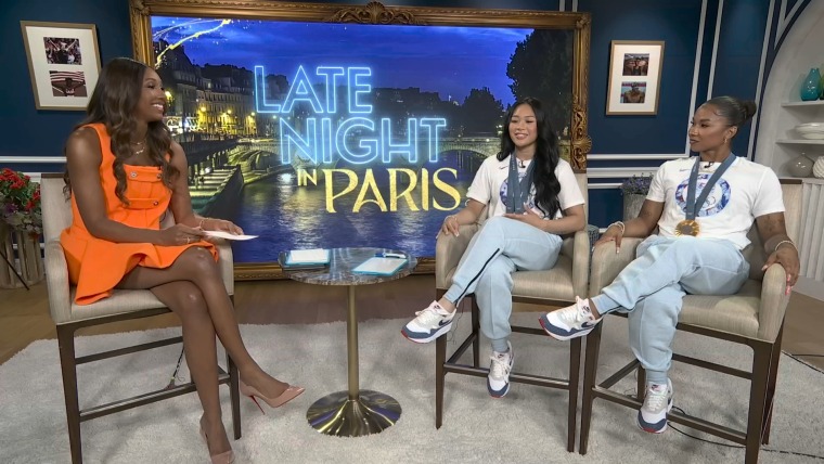 Suni Lee, Jordan Chiles embracing the Olympic moment